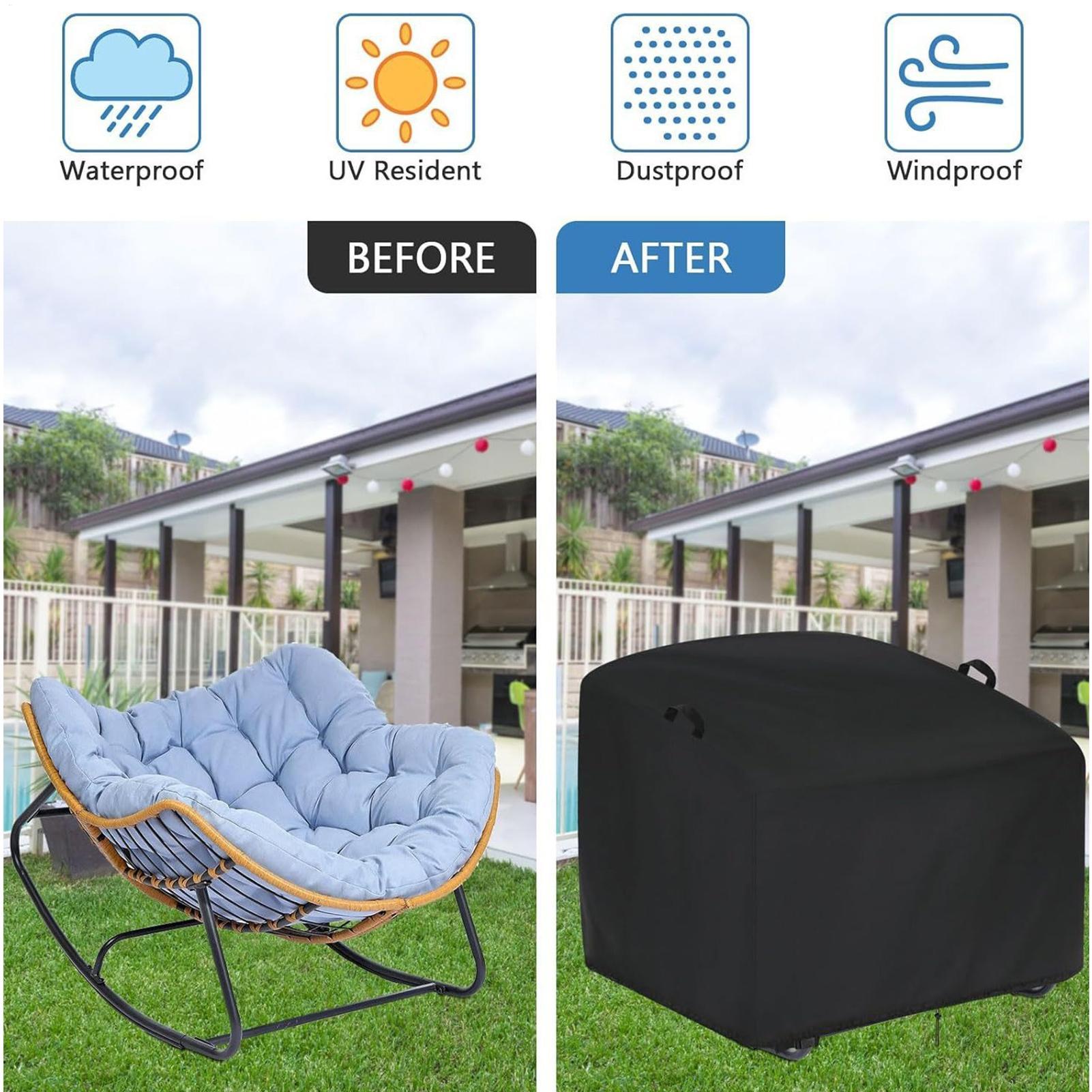 Rattan Lounge Set - Sallanan Sandalye Kılıfları Su Geçirmez Koruyucu