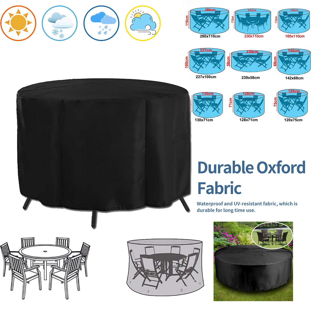 Outdoor Furniture Varnish - Yuvarlak Kapak Yuvarlak Dış Mekan Bahçe