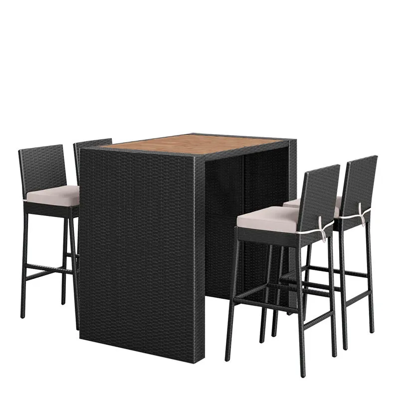 Rattan Lounge Set - Hasır Rattan Bar Masası ve Sandalye