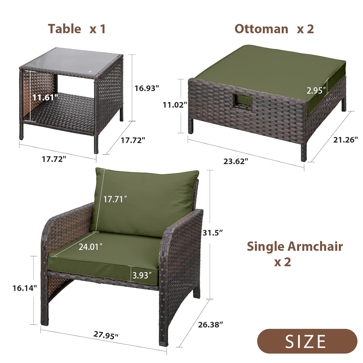 5 Parça PE Rattan Veranda Takı - Rattan Lounge Set incelemesi ve fiyatı