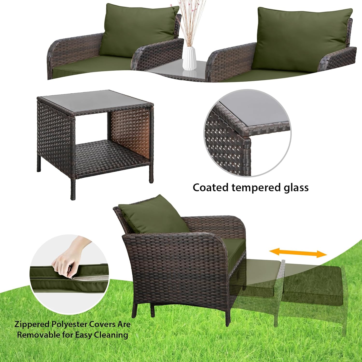 5 Parça PE Rattan Veranda Takı - Rattan Lounge Set incelemesi ve fiyatı