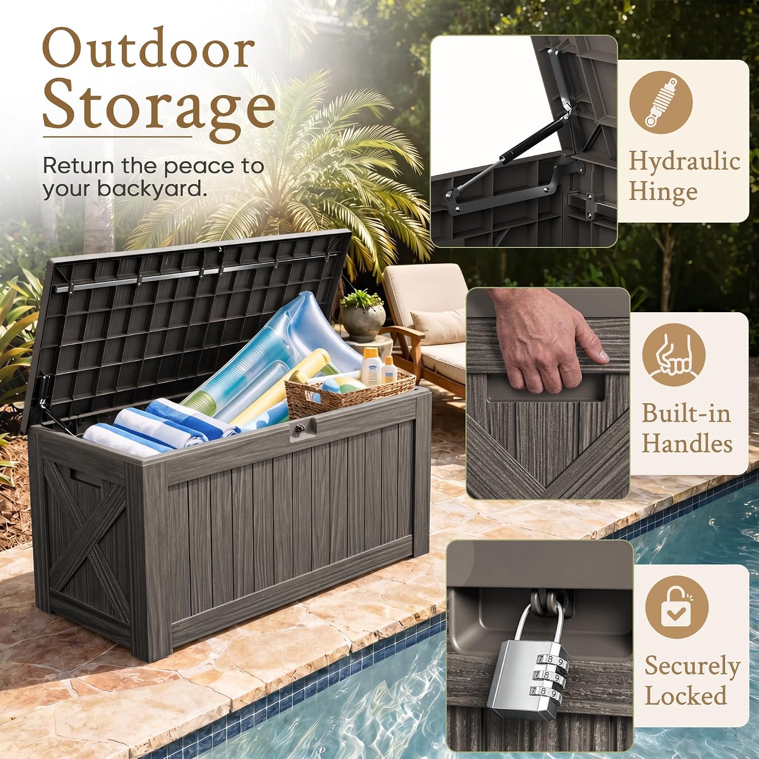 120 Galon Büyük Bahçe Dolabı,  - Outdoor Furniture Resin incelemesi ve fiyatı