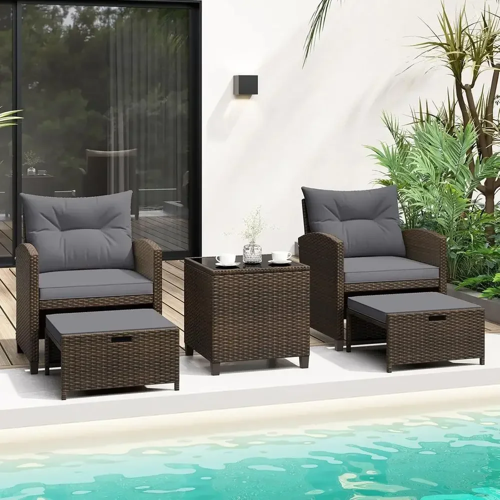 5 Parçalı Bahçe Mobilya Seti,  - Rattan Lounge Set incelemesi ve fiyatı