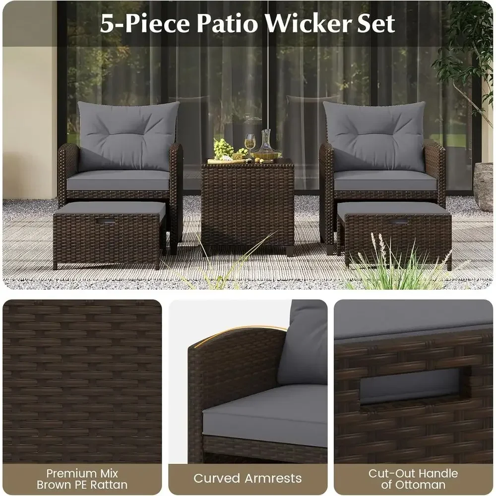 5 Parçalı Bahçe Mobilya Seti,  - Rattan Lounge Set incelemesi ve fiyatı