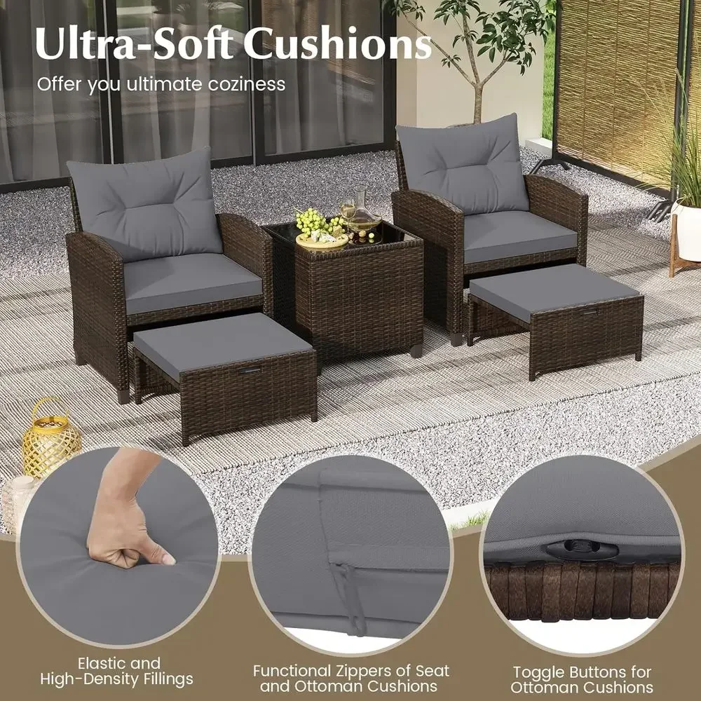 5 Parçalı Bahçe Mobilya Seti,  - Rattan Lounge Set incelemesi ve fiyatı
