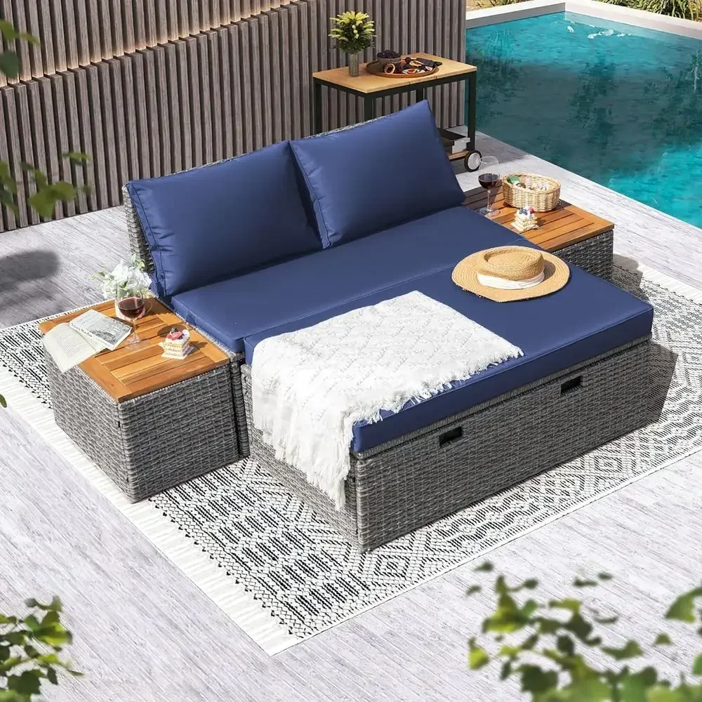 Lacivert Açık Hava Veranda Şez - Rattan Lounge Set incelemesi ve fiyatı
